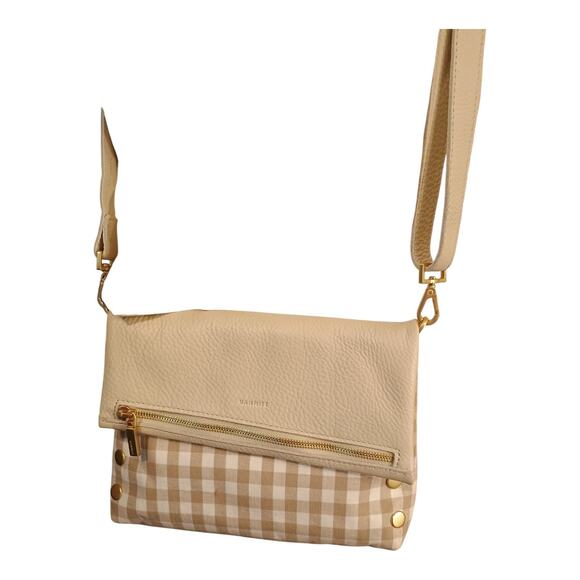 Hammitt Los Angeles VIP Medium Crossbody Clutch Dandelion Gingham Tan - Picture 1 of 12